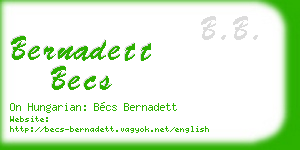 bernadett becs business card