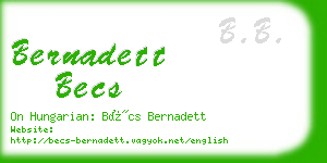 bernadett becs business card